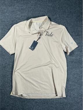 Marc Beige Polo Shirt with 'Tide' Print, Size M